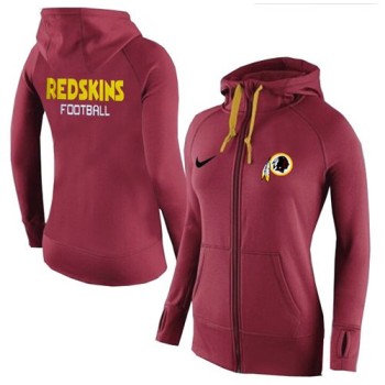 Women's Washington Redskins Full-Zip Performance Hoodie Red_1