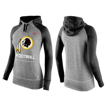 Women's Washington Redskins Performance Hoodie Grey & Black_1
