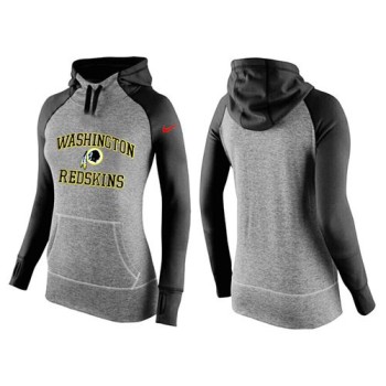 Women's Washington Redskins Performance Hoodie Grey & Black_2
