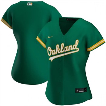 Women's Oakland Athletics Blank Green Stitched Jersey(Run Small) Women's Oakland Athletics Blank Green Stitched Jersey(Run Small)