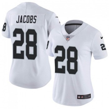 Women's Oakland Raiders #28 Josh Jacobs White Vapor Untouchable Limited Stitched NFL Jersey(Run Small) Women's Oakland Raiders #28 Josh Jacobs White Vapor Untouchable Limited Stitched NFL Jersey(Run Small)