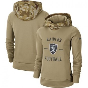 Women's Oakland Raiders Khaki 2019 Salute to Service Therma Pullover Hoodie(Run Small) Women's Oakland Raiders Khaki 2019 Salute to Service Therma Pullover Hoodie(Run Small)