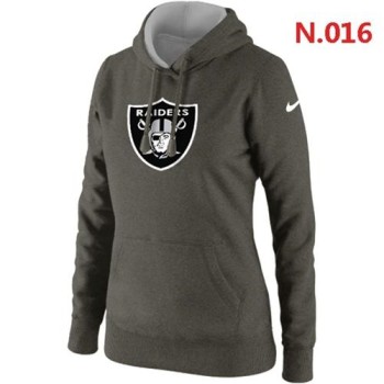 Women's Oakland Raiders Logo Pullover Hoodie Dakr Grey Women's Oakland Raiders Logo Pullover Hoodie Dakr Grey