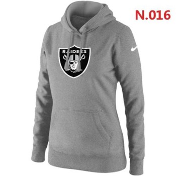 Women's Oakland Raiders Logo Pullover Hoodie Grey Women's Oakland Raiders Logo Pullover Hoodie Grey