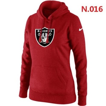 Women's Oakland Raiders Logo Pullover Hoodie Red Women's Oakland Raiders Logo Pullover Hoodie Red
