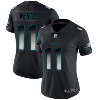 Women's Philadelphia Eagles #11 Carson Wentz Black 2019 Smoke Fashion Limited Stitched NFL Jersey(Run Small) Women's Philadelphia Eagles #11 Carson Wentz Black 2019 Smoke Fashion Limited Stitched NFL Jersey(Run Small)