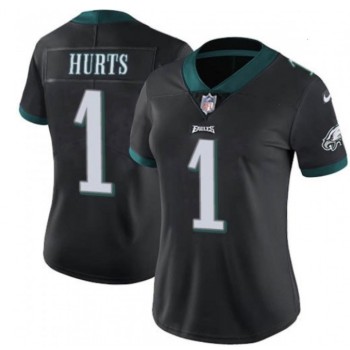 Women's Philadelphia Eagles #1 Jalen Hurts Black Vapor Untouchable Limited Stitched Football Jersey(Run Small) Women's Philadelphia Eagles #1 Jalen Hurts Black Vapor Untouchable Limited Stitched Football Jersey(Run Small)