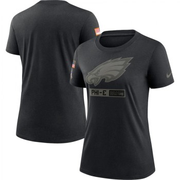 Women's Philadelphia Eagles 2020 Black Salute To Service Performance T-Shirt (Run Small) Women's Philadelphia Eagles 2020 Black Salute To Service Performance T-Shirt (Run Small)