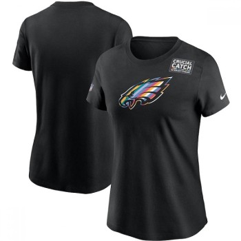 Women's Philadelphia Eagles 2020 Black Sideline Crucial Catch Performance T-Shirt(Run Small) Women's Philadelphia Eagles 2020 Black Sideline Crucial Catch Performance T-Shirt(Run Small)
