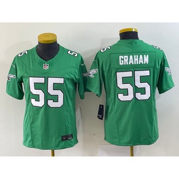 Women's Philadelphia Eagles #55 Brandon Graham Green 2023 F.U.S.E. Stitched Football Jersey(Run Small) Women's Philadelphia Eagles #55 Brandon Graham Green 2023 F.U.S.E. Stitched Football Jersey(Run Small)
