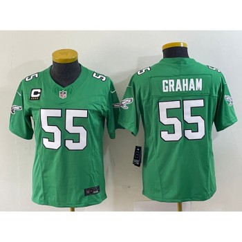 Women's Philadelphia Eagles #55 Brandon Graham Green 2023 F.U.S.E. With C Patch Stitched Football Jersey(Run Small) Women's Philadelphia Eagles #55 Brandon Graham Green 2023 F.U.S.E. With C Patch Stitched Football Jersey(Run Small)