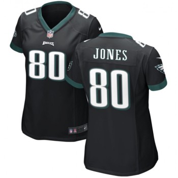 Women's Philadelphia Eagles #80 Julio Jones Black Stitched Football Jersey(Run Small) Women's Philadelphia Eagles #80 Julio Jones Black Stitched Football Jersey(Run Small)