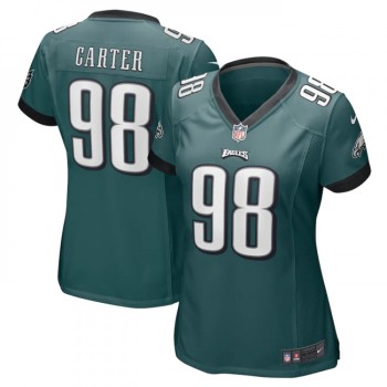 Women's Philadelphia Eagles #98 Jalen Carter Green 2023 Draft Stitched Football Jersey(Run Small) Women's Philadelphia Eagles #98 Jalen Carter Green 2023 Draft Stitched Football Jersey(Run Small)