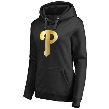 Women's Philadelphia Phillies Gold Collection Pullover Hoodie Black Women's Philadelphia Phillies Gold Collection Pullover Hoodie Black