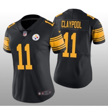 Women's Pittsburgh Steelers #11 Chase Claypool Black Color Rush Limited Stitched NFL Jersey(Run Small) Women's Pittsburgh Steelers #11 Chase Claypool Black Color Rush Limited Stitched NFL Jersey(Run Small)