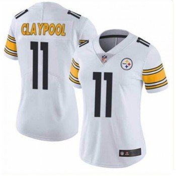 Women's Pittsburgh Steelers #11 Chase Claypool White Vapor Untouchaable Limited Stitched Jersey(Run Small) Women's Pittsburgh Steelers #11 Chase Claypool White Vapor Untouchaable Limited Stitched Jersey(Run Small)