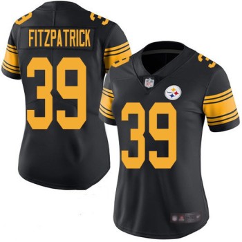 Women's Pittsburgh Steelers #39 Minkah Fitzpatrick Black Color Rush Limited Stitched NFL Jersey(Run Small) Women's Pittsburgh Steelers #39 Minkah Fitzpatrick Black Color Rush Limited Stitched NFL Jersey(Run Small)