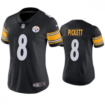 Women's Pittsburgh Steelers #8 Kenny Pickett Black Vapor Untouchable Limited Stitched Jersey(Run Small) Women's Pittsburgh Steelers #8 Kenny Pickett Black Vapor Untouchable Limited Stitched Jersey(Run Small)