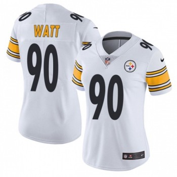Women's Pittsburgh Steelers #90 T. J. Watt White Vapor Untouchable Limited Stitched NFL Jersey(Run Small) Women's Pittsburgh Steelers #90 T. J. Watt White Vapor Untouchable Limited Stitched NFL Jersey(Run Small)