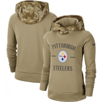 Women's Pittsburgh Steelers Khaki 2019 Salute to Service Therma Pullover Hoodie(Run Small) Women's Pittsburgh Steelers Khaki 2019 Salute to Service Therma Pullover Hoodie(Run Small)