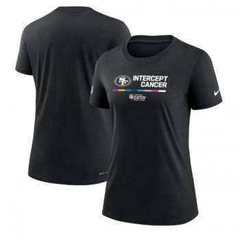 Women's San Francisco 49ers 2022 Black Crucial Catch Performance T-Shirt(Run Small)