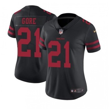 Women's San Francisco 49ers #21 Frank Gore Black Stitched Jersey(Run Small) Women's San Francisco 49ers #21 Frank Gore Black Stitched Jersey(Run Small)