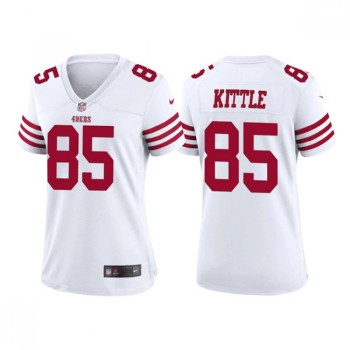 Women's San Francisco 49ers #85 George Kittle White Stitched Jersey(Run Small) Women's San Francisco 49ers #85 George Kittle White Stitched Jersey(Run Small)