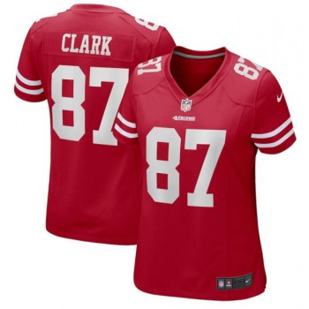 Women's San Francisco 49ers #87 Dwight Clark Red Stitched Jersey(Run Small) Women's San Francisco 49ers #87 Dwight Clark Red Stitched Jersey(Run Small)