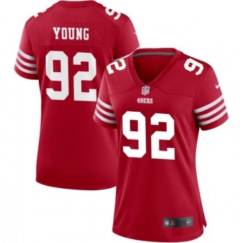 Women's San Francisco 49ers #92 Chase Young Red Stitched Jersey(Run Small) Women's San Francisco 49ers #92 Chase Young Red Stitched Jersey(Run Small)