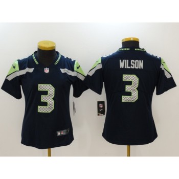 Women's Seattle Seahawks #3 Russell Wilson Blue Vapor Untouchable Limited Stitched NFL Jersey