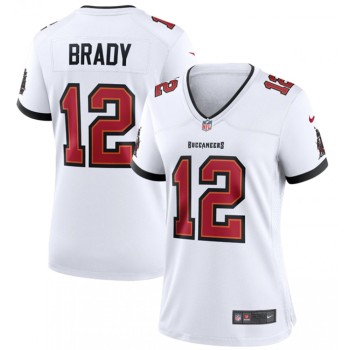 Women's Tampa Bay Buccaneers #12 Tom Brady White 2021 Super Bowl LV Limited Stitched Jersey(Run Small) Women's Tampa Bay Buccaneers #12 Tom Brady White 2021 Super Bowl LV Limited Stitched Jersey(Run Small)