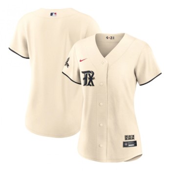 Women's Texas Rangers Blank Cream 2023 City Connect Stitched Baseball Jersey(Run Small) Women's Texas Rangers Blank Cream 2023 City Connect Stitched Baseball Jersey(Run Small)