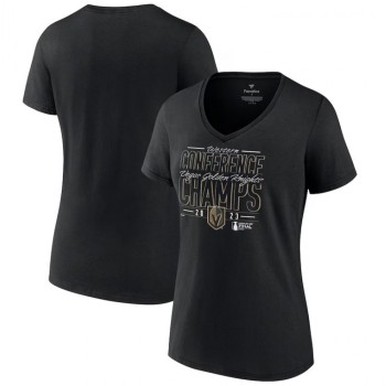 Women's Vegas Golden Knights Black 2023 Western Conference Champions Goal Tender V-Neck T-Shirt Women's Vegas Golden Knights Black 2023 Western Conference Champions Goal Tender V-Neck T-Shirt