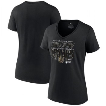 Women's Vegas Golden Knights Black 2023 Western Conference Champions Goal Tender V-Neck T-Shirt Women's Vegas Golden Knights Black 2023 Western Conference Champions Goal Tender V-Neck T-Shirt