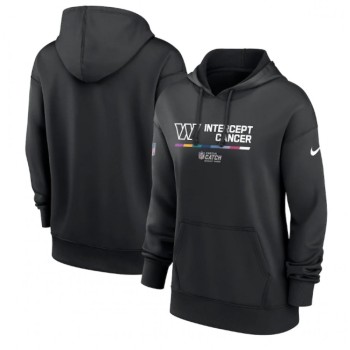 Women's Washington Commanders 2022 Black NFL Crucial Catch Therma Performance Pullover Hoodie(Run Small)