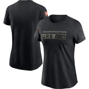 Women's Washington Football Team 2020 Black Salute To Service Performance T-Shirt (Run Small)