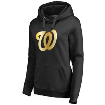 Women's Washington Nationals Gold Collection Pullover Hoodie Black Women's Washington Nationals Gold Collection Pullover Hoodie Black