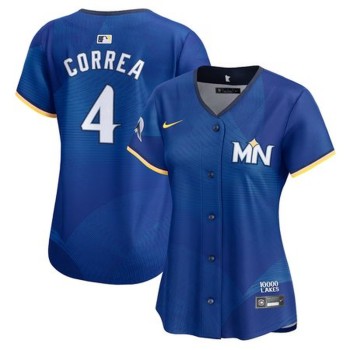 Women's Minnesota Twins #4 Carlos Correa Royal 2024 City Connect Limited Jersey Women's Minnesota Twins #4 Carlos Correa Royal 2024 City Connect Limited Jersey