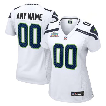 Women's Seattle Seahawks Custom White Super Bowl LX Game Jersey