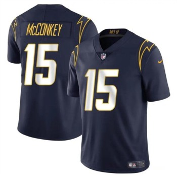 Men's Los Angeles Chargers #15 Ladd McConkey Navy 2024 Draft Vapor Limited Stitched Football Jersey Men's Los Angeles Chargers #15 Ladd McConkey Navy 2024 Draft Vapor Limited Stitched Football Jersey