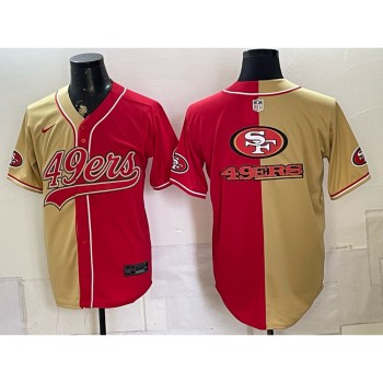 Youth San Francisco 49ers Red Split Cool Base Stitched Baseball Jersey