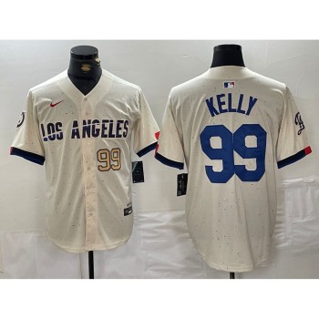 Men's Los Angeles Dodgers #99 Joe Kelly Cream Stitched Baseball Jersey Men's Los Angeles Dodgers #99 Joe Kelly Cream Stitched Baseball Jersey