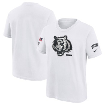 Youth Cincinnati Bengals White 2024 Salute To Service T-Shirt Youth Cincinnati Bengals White 2024 Salute To Service T-Shirt