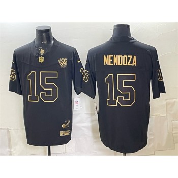 Youth Las Vegas Raiders #15 Fernando Mendoza Black Gold 65th Anniversary Patch Vapor F.U.S.E. Untouchable Limited Jersey Youth Las Vegas Raiders #15 Fernando Mendoza Black Gold 65th Anniversary Patch Vapor F.U.S.E. Untouchable Limited Jersey