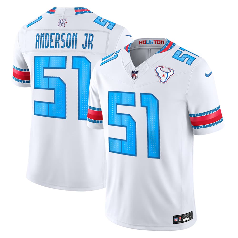 Men's Houston Texans #51 Will Anderson Jr. White 2026 Rivalries Collection Vapor F.U.S.E. Limited Jersey Men's Houston Texans #51 Will Anderson Jr. White 2026 Rivalries Collection Vapor F.U.S.E. Limited Jersey