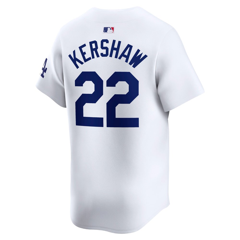 Men's Los Angeles Dodgers #22 Clayton Kershaw White 2024 World Series Home Limited Player Jersey Men's Los Angeles Dodgers #22 Clayton Kershaw White 2024 World Series Home Limited Player Jersey