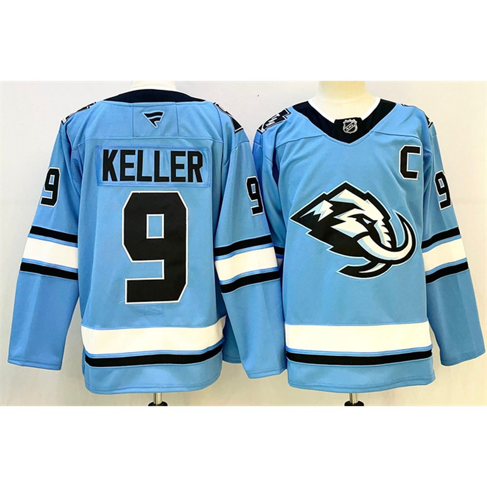 Youth Utah Mammoth #9 Clayton Keller Blue 2025 With C Patch Stitched Jersey