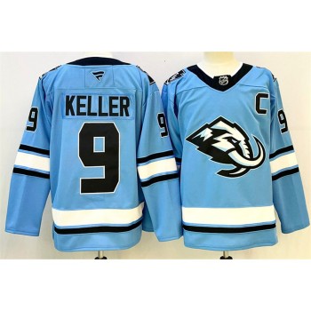 Youth Utah Mammoth #9 Clayton Keller Blue 2025 With C Patch Stitched Jersey