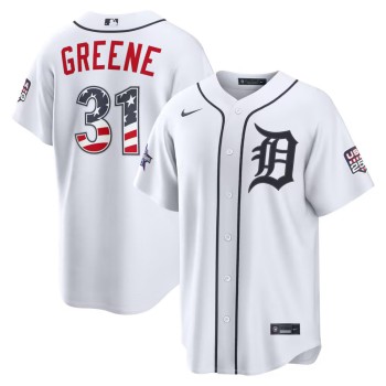 Men's Detroit Tigers #31 Riley Greene Nike White 2026 All-Star Edition Stars & Stripes Stadium Jersey Men's Detroit Tigers #31 Riley Greene Nike White 2026 All-Star Edition Stars & Stripes Stadium Jersey