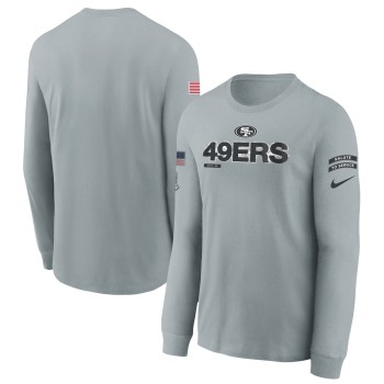 Youth San Francisco 49ers Gray 2024 Salute To Service Long Sleeve T-Shirt Youth San Francisco 49ers Gray 2024 Salute To Service Long Sleeve T-Shirt